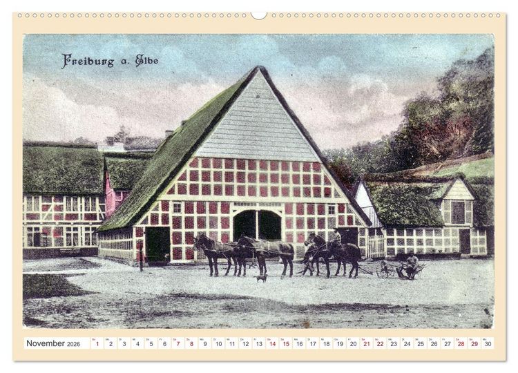 Produktbild: Gru&szlig; aus Freiburg an der Elbe (hochwertiger Premium Wandkalender 2026 DIN A2 quer), Kunstdruck in Hochglanz
