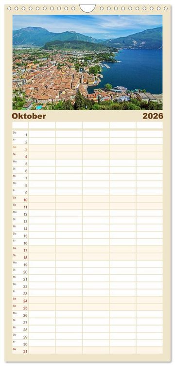 Produktbild: Familienplaner 2026 - Gardasee - lago di Garda by Sascha Ferrari mit 5 Spalten (Wandkalender, 21 x 45 cm) CALVENDO