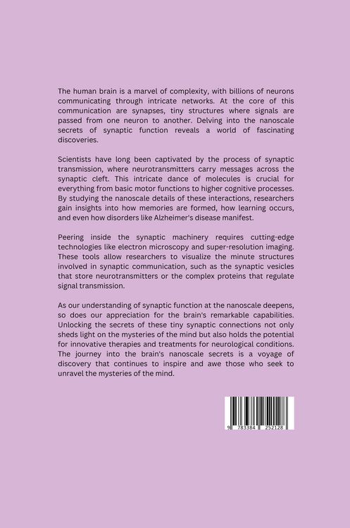 Produktbild: Unveiling the Brain's Nanoscale Secrets: A Look Inside Synaptic Function