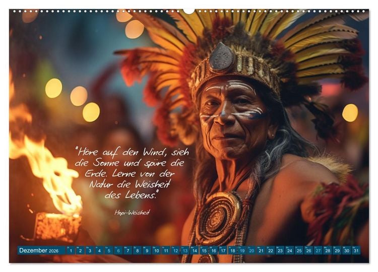 Produktbild: Die Stimme des Windes: Indianische Weisheiten im Jahresverlauf (Wandkalender 2026 DIN A2 quer), CALVENDO Monatskalender