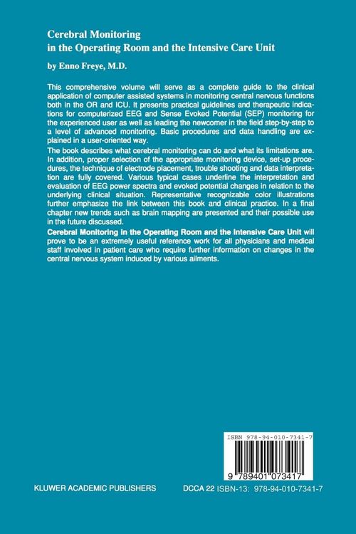 Produktbild: Cerebral Monitoring in the Operating Room and the Intensive Care Unit