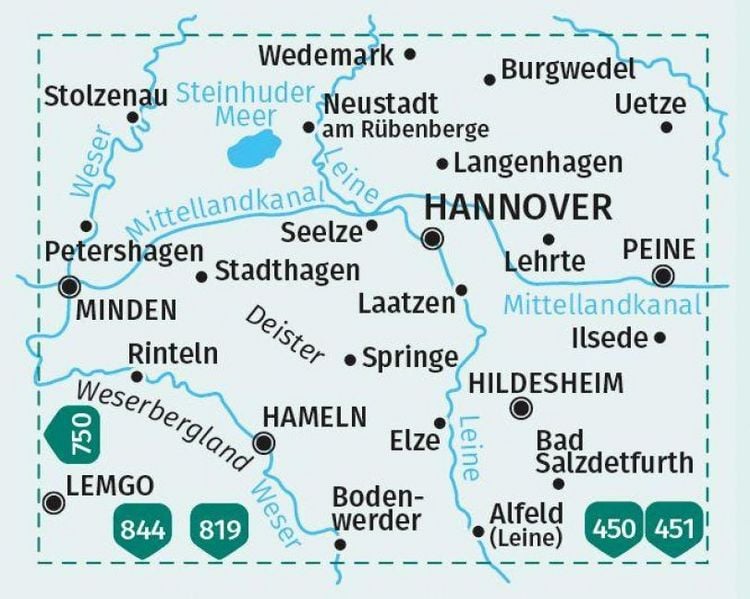 Produktbild: KOMPASS Wanderkarten-Set 848 Hannover und Umgebung (2 Karten