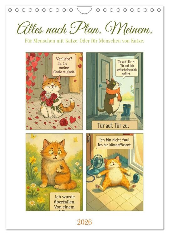 Produktbild: Alles nach Plan. Meinem. - F&uuml;r Menschen mit Katze. Oder f&uuml;r Menschen von Katze. (Wandkalender 2026 DIN A4 hoch), CALVENDO Monatskalender