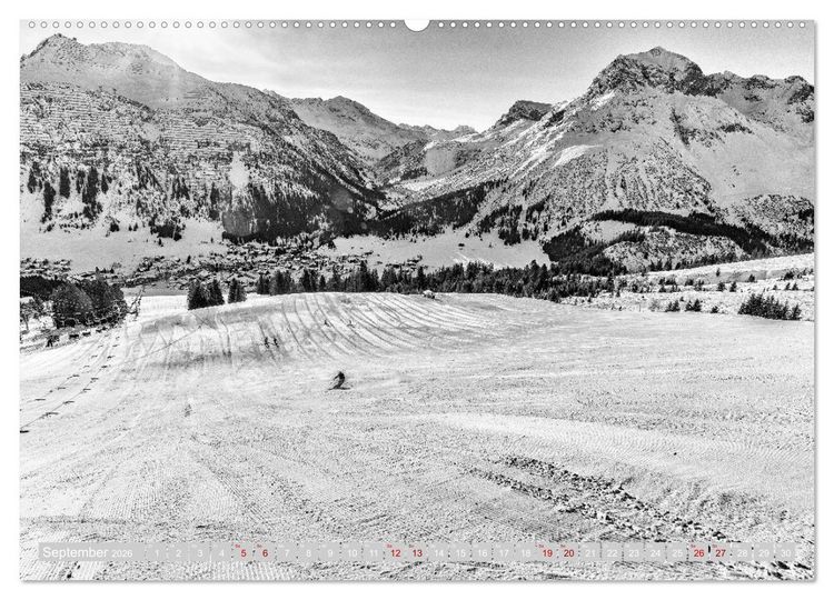 Produktbild: Arlberg black and white (hochwertiger Premium Wandkalender 2026 DIN A2 quer), Kunstdruck in Hochglanz