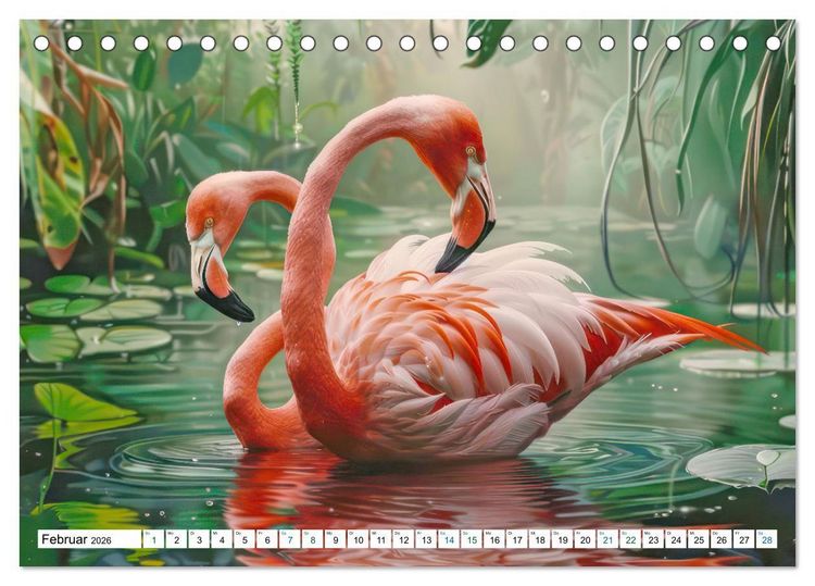 Produktbild: Ein Herz f&uuml;r Flamingos (Tischkalender 2026 DIN A5 quer), CALVENDO Monatskalender