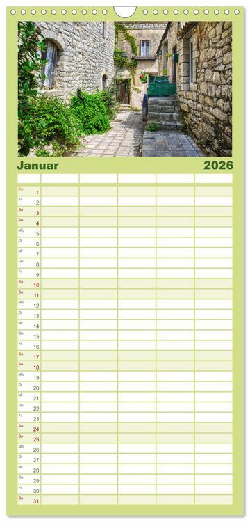 Produktbild: Familienplaner 2026 - Les Matelles - Mittelalterliches Kleinod mit 5 Spalten (Wandkalender, 21 x 45 cm) CALVENDO