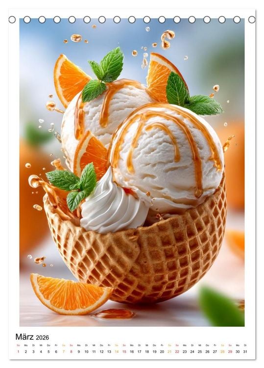 Produktbild: Lecker Eis (Tischkalender 2026 DIN A5 hoch), CALVENDO Monatskalender
