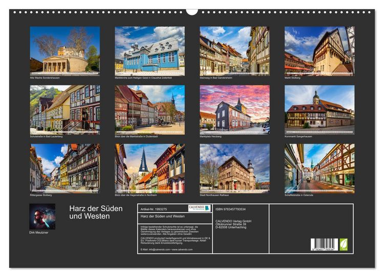 Produktbild: Harz der S&uuml;den und Westen (Wandkalender 2026 DIN A2 quer), CALVENDO Monatskalender