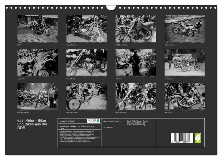 Produktbild: east Rider - Biker und Bikes aus der DDR (Wandkalender 2026 DIN A3 quer), CALVENDO Monatskalender
