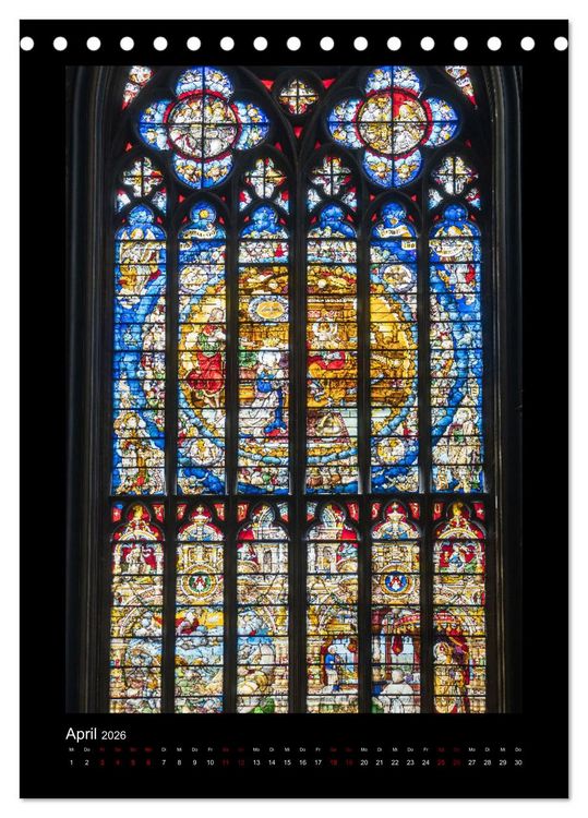 Produktbild: Kirchenfenster - Sakrale Glaskunst (Tischkalender 2026 DIN A5 hoch), CALVENDO Monatskalender