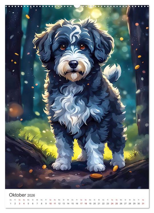 Produktbild: Der Aussiedoodle - Lebensfreude pur (Wandkalender 2026 DIN A2 hoch), CALVENDO Monatskalender