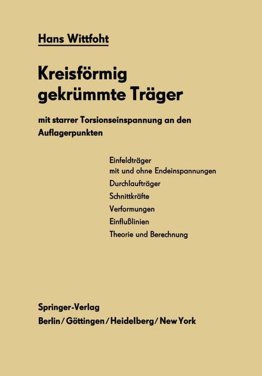 Produktbild: Kreisf&ouml;rmig gekr&uuml;mmte Tr&auml;ger mit starrer Torsionseinspannung an den Auflagerpunkten