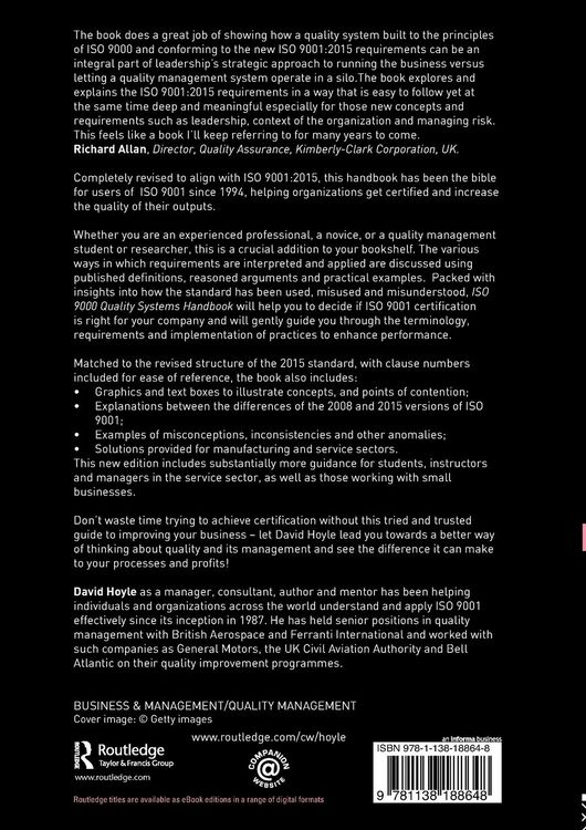 Produktbild: ISO 9000 Quality Systems Handbook-updated for the ISO 9001