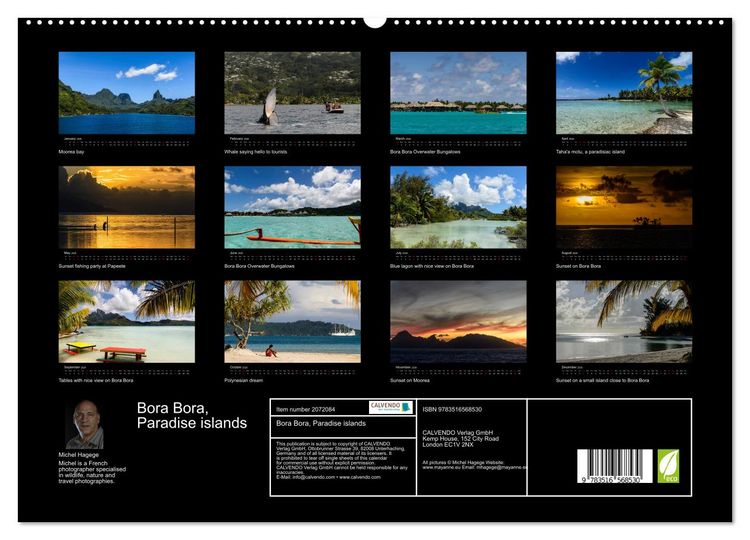 Produktbild: Bora Bora, Paradise islands (High Quality Premium Wall Calendar 2026 DIN A2 landscape),CALVENDO 12 Month Wall Calendar