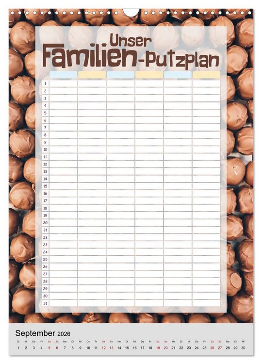 Produktbild: Unser Familien-Putzplan & Kalender 2026 (Wandkalender 2026 DIN A3 hoch), CALVENDO Monatskalender