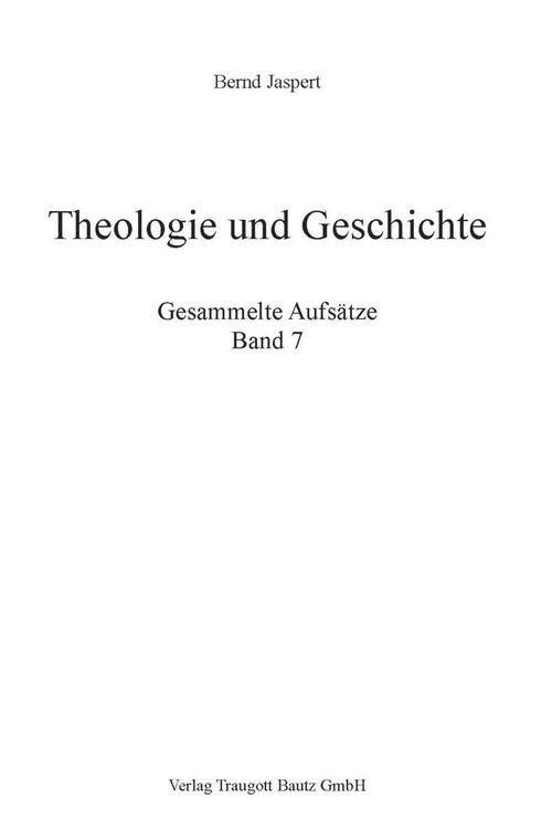 Produktbild: Theologie und Geschichte