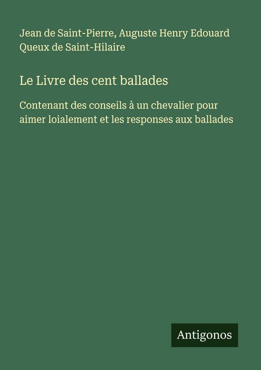 Produktbild: Le Livre des cent ballades