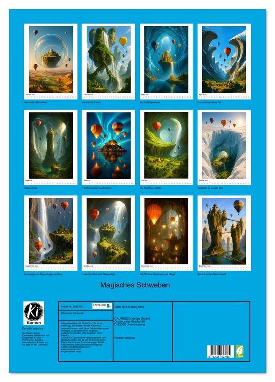 Produktbild: Magisches Schweben (Wandkalender 2026 DIN A2 hoch), CALVENDO Monatskalender