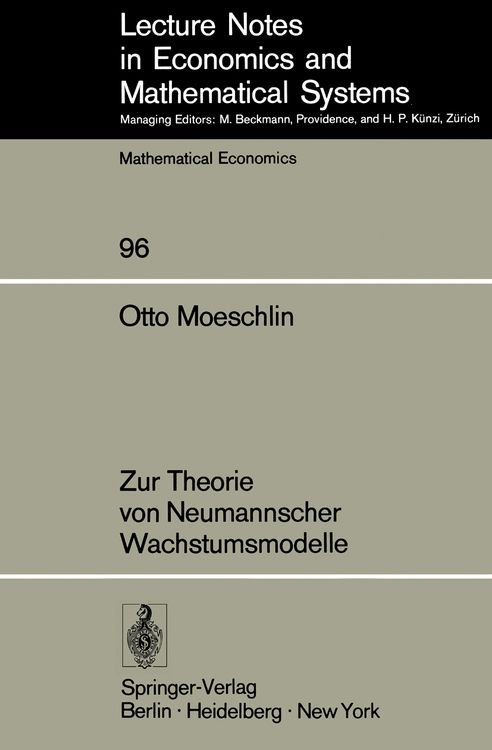 Produktbild: Zur Theorie von Neumannscher Wachstumsmodelle