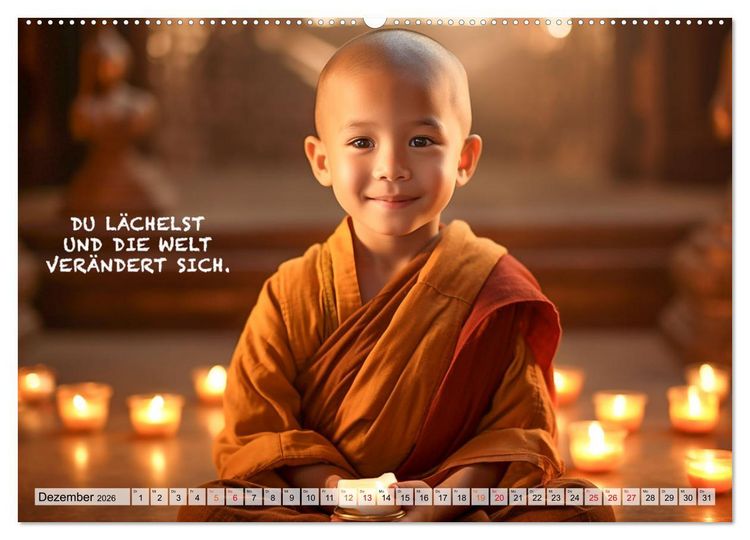 Produktbild: Buddhistische Spr&uuml;che (hochwertiger Premium Wandkalender 2026 DIN A2 quer), Kunstdruck in Hochglanz