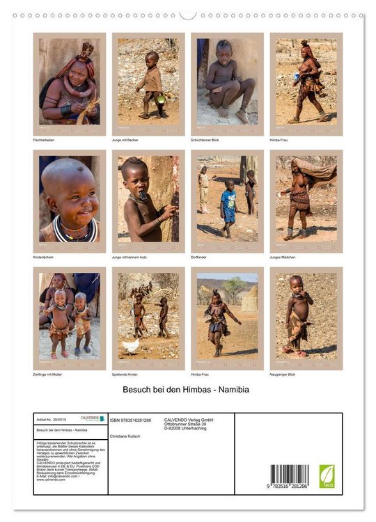 Produktbild: Besuch bei den Himbas - Namibia (hochwertiger Premium Wandkalender 2026 DIN A2 hoch), Kunstdruck in Hochglanz