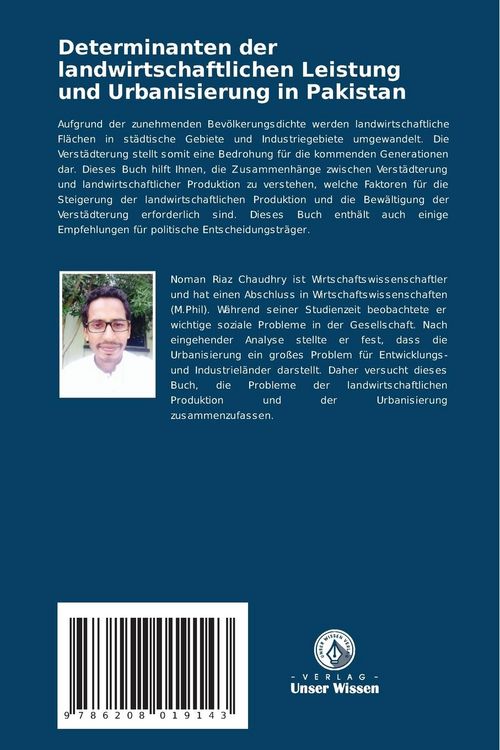 Produktbild: Determinanten der landwirtschaftlichen Leistung und Urbanisierung in Pakistan