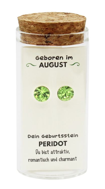 Produktbild: "August" Geburtsstein Ohrstecker im Gl&auml;schen