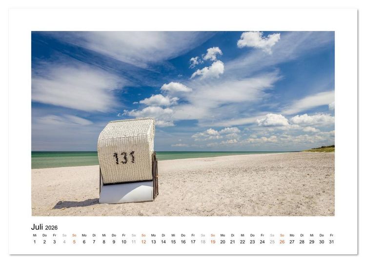 Produktbild: Strandkorb Idylle (Wandkalender 2026 DIN A2 quer), CALVENDO Monatskalender