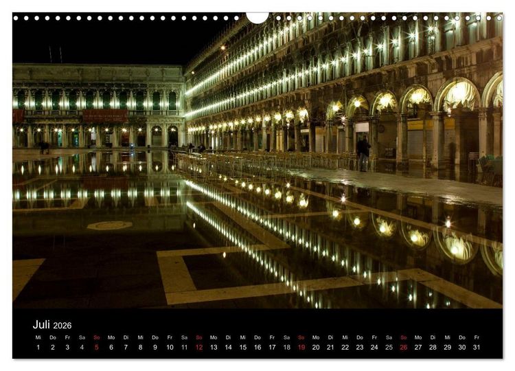 Produktbild: Venedig bei Nacht (Wandkalender 2026 DIN A3 quer), CALVENDO Monatskalender