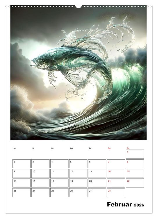Produktbild: Wellen Illusionen (hochwertiger Premium Wandkalender 2026 DIN A2 hoch), Kunstdruck in Hochglanz