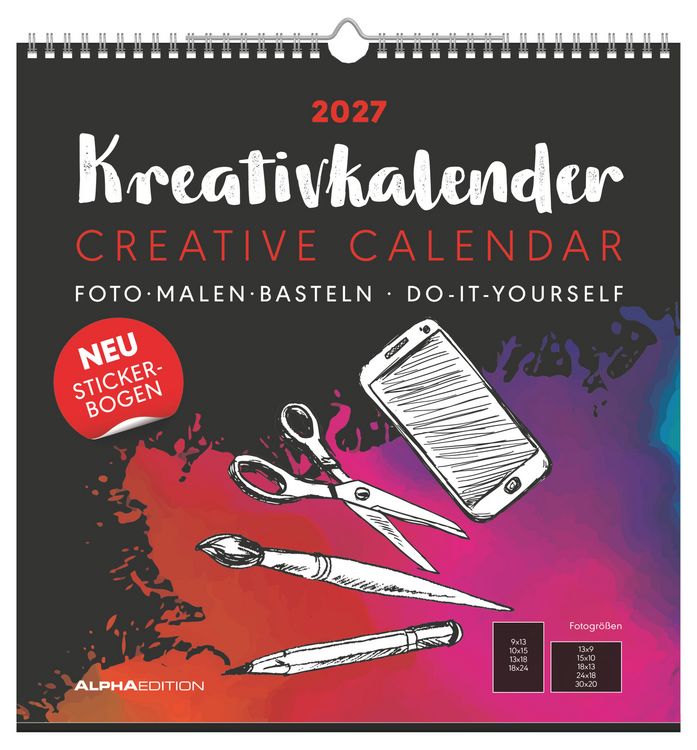 Produktbild: Kreativkalender XL schwarz 2027