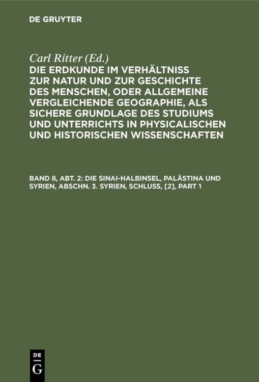 Produktbild: Die Sinai-Halbinsel, Pal&auml;stina und Syrien, Abschn. 3. Syrien, Schlu&szlig;, [2]
