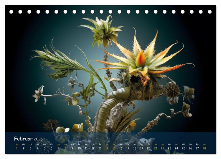 Produktbild: Exotische Pflanzen Close-up (Tischkalender 2026 DIN A5 quer), CALVENDO Monatskalender