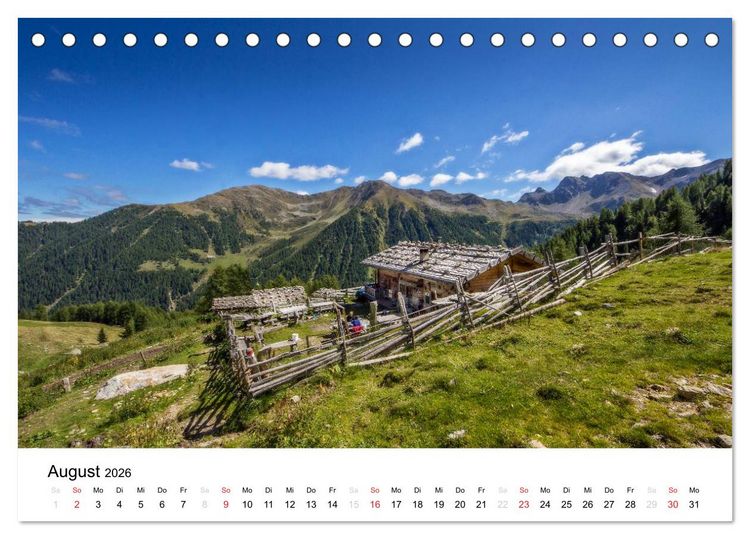 Produktbild: Almen im Ultental (Tischkalender 2026 DIN A5 quer), CALVENDO Monatskalender