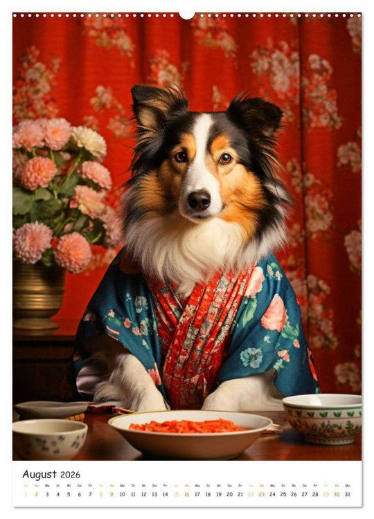 Produktbild: Hunde & Ramen - Ein Jahr voller Genuss und Freude (hochwertiger Premium Wandkalender 2026 DIN A2 hoch), Kunstdruck in Hochglanz