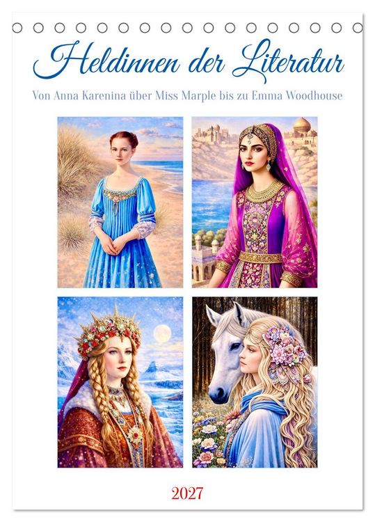 Produktbild: Heldinnen der Literatur (Tischkalender 2027 DIN A5 hoch), CALVENDO Monatskalender