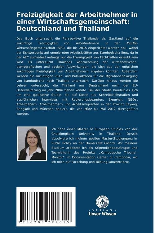 Produktbild: Freiz&uuml;gigkeit der Arbeitnehmer in einer Wirtschaftsgemeinschaft: Deutschland und Thailand