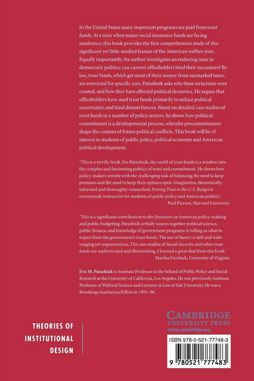 Produktbild: Putting Trust in the U.S. Budget