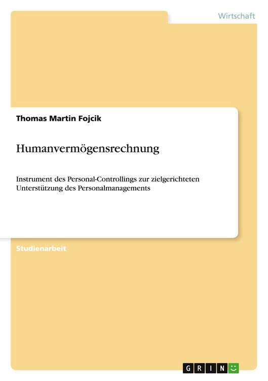 Produktbild: Humanverm&ouml;gensrechnung