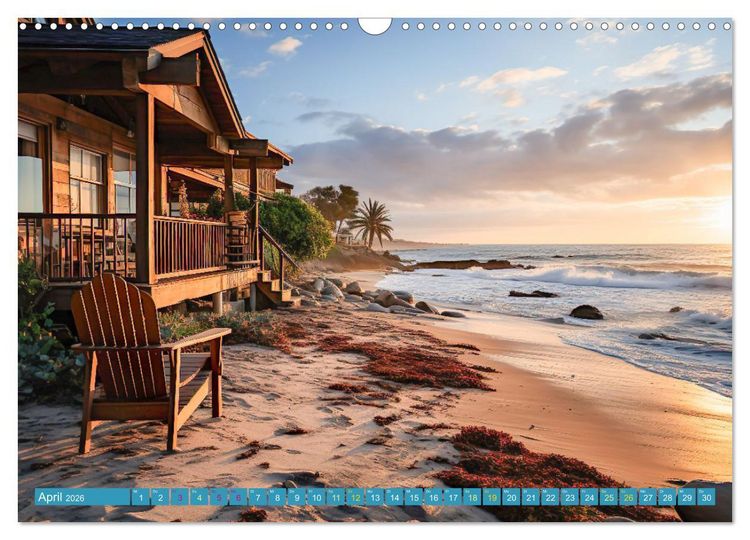 Produktbild: Wundersch&ouml;ne Strandh&auml;user (Wandkalender 2026 DIN A3 quer), CALVENDO Monatskalender
