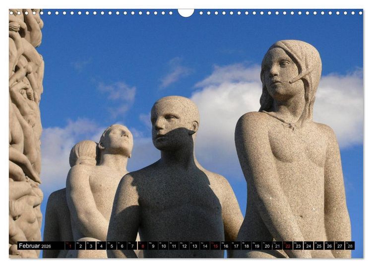 Produktbild: Vigeland Skulpturen Park Oslo (Wandkalender 2026 DIN A3 quer), CALVENDO Monatskalender