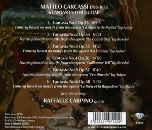 Produktbild: Carcassi:6 Fantasies For Guitar