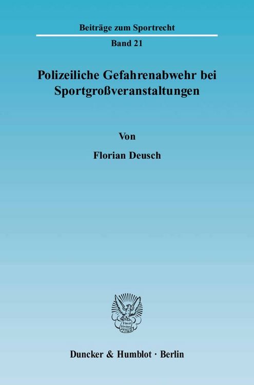 Produktbild: Polizeiliche Gefahrenabwehr bei Sportgro&szlig;veranstaltungen.