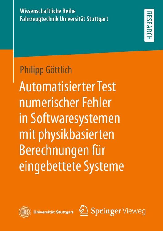 Produktbild: Automatisierter Test numerischer Fehler in Softwaresystemen mit physikbasierten Berechnungen f&uuml;r eingebettete Systeme