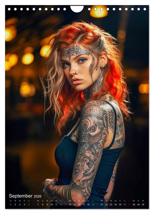 Produktbild: Tattoo Kunst auf der Haut (Wandkalender 2026 DIN A4 hoch), CALVENDO Monatskalender