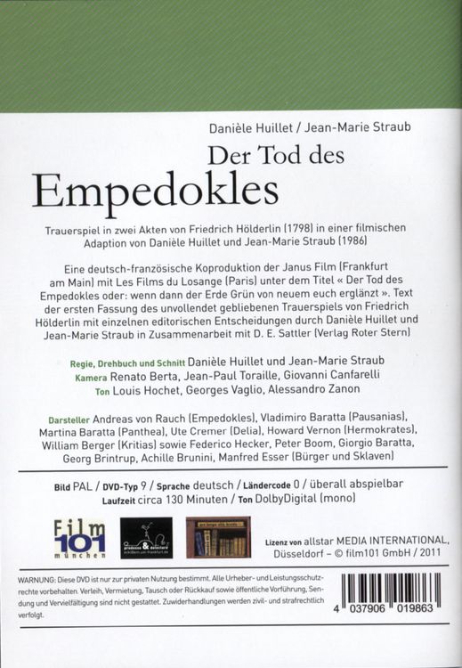 Produktbild: Der Tod des Empedokles