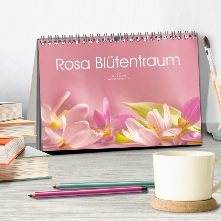 Produktbild: Rosa Bl&uuml;tentraum (Tischkalender 2026 DIN A5 quer), CALVENDO Monatskalender
