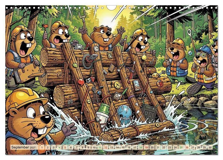 Produktbild: Lustige Biber - Comic (Wandkalender 2027 DIN A3 quer), CALVENDO Monatskalender