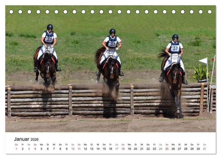 Produktbild: Eventing - Der ultimative Reitsport (Tischkalender 2026 DIN A5 quer), CALVENDO Monatskalender