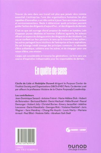 Produktbild: En qu&ecirc;te de sens : un dialogue entre dirigeants et futurs dirigeants